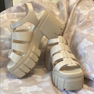 Madden Girl Cream Platform Sandals